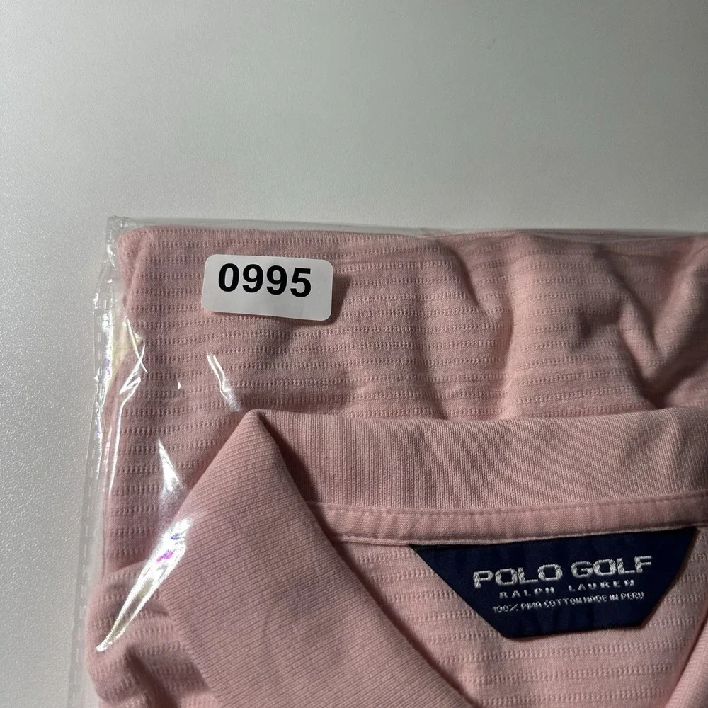 Vintage Polo Ralph Lauren Shirt Mens Large Golf Pink Pima‎ Cotton Pony Collar